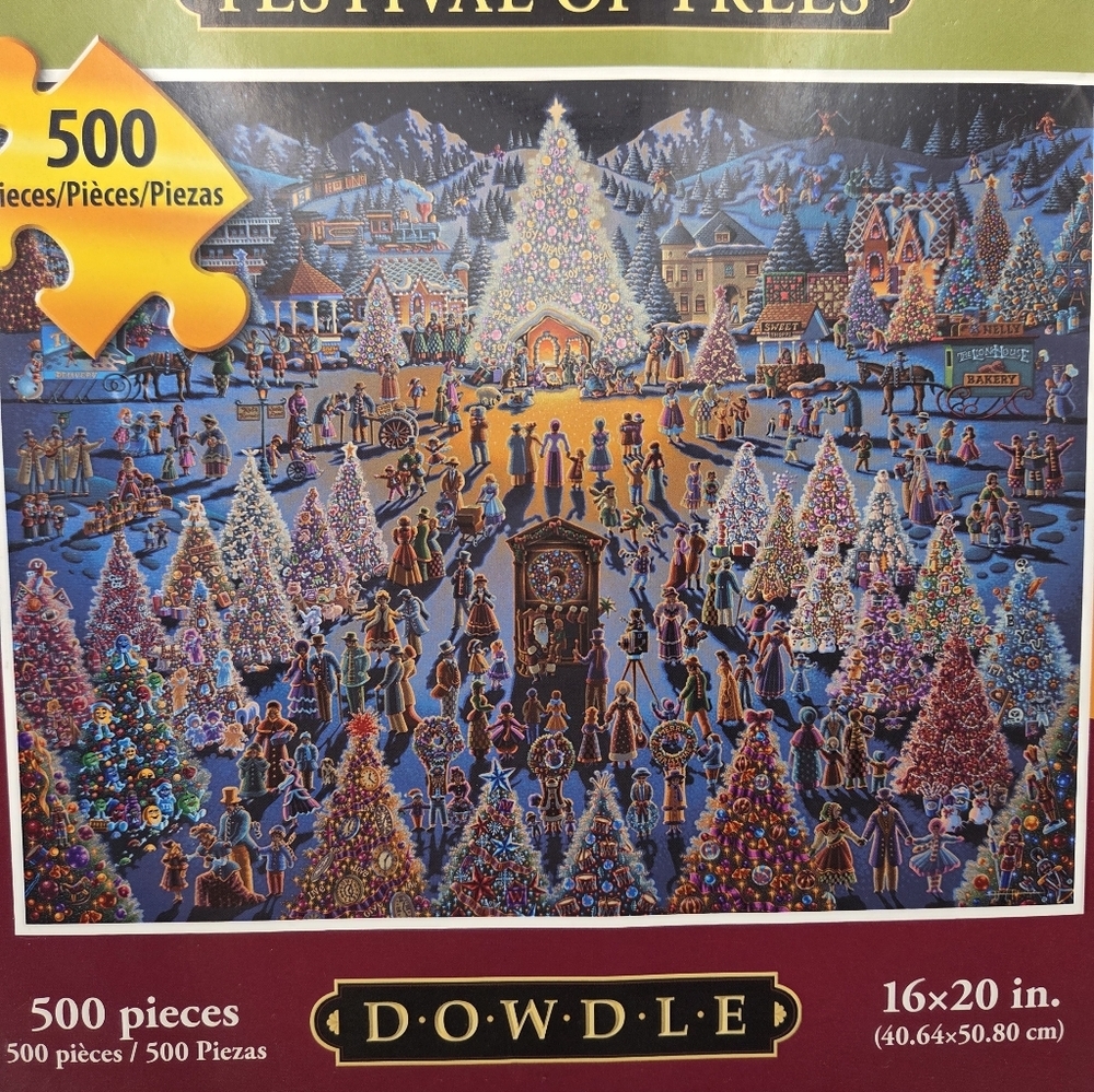 Dowdle Festival of Trees 500 Piece Jigsaw Puzzle USA Made - Picture 2 of 11